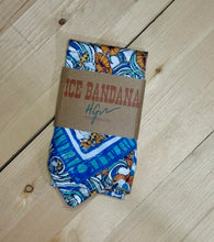Load image into Gallery viewer, Swirly Poppies Bees and Butterflies Lined ICE BANDANA