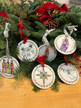 Load image into Gallery viewer, 6 Piece Ceramic Nativity Ornament set