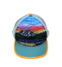 Load image into Gallery viewer, Three Shastas  -  Foam Trucker Cap with Bungee Back