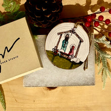 Load image into Gallery viewer, Double sided 3.25 inch Nativity wood ornament