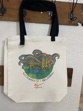 Load image into Gallery viewer, Tower Bridge Sacramento Rainbow Canvas tote with inner pocket
