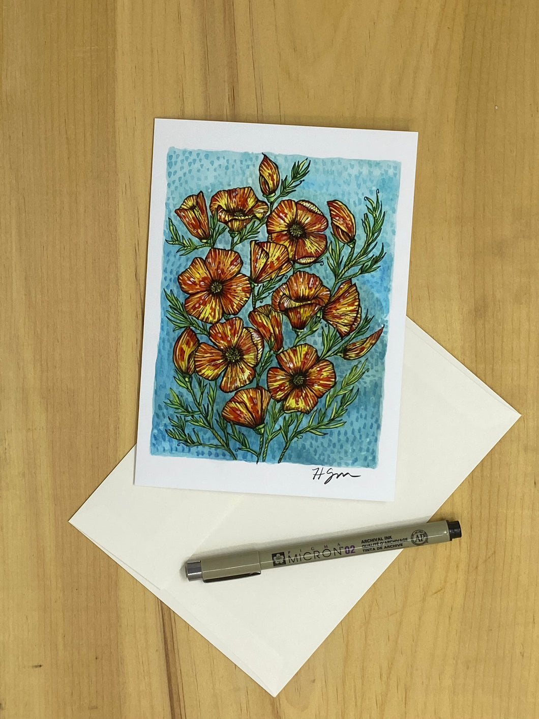 Poppies 5x7 greeting card