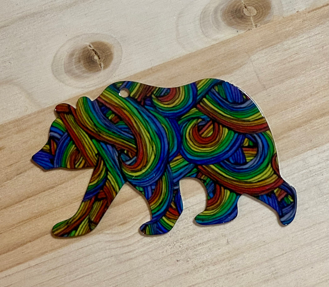 Rainbow Bear  Key Chain