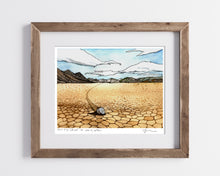Load image into Gallery viewer, Death Valley National Park - Sailing Stone -  Bordered Print- Archival Matte Paper- Hand Titled and Signed e

