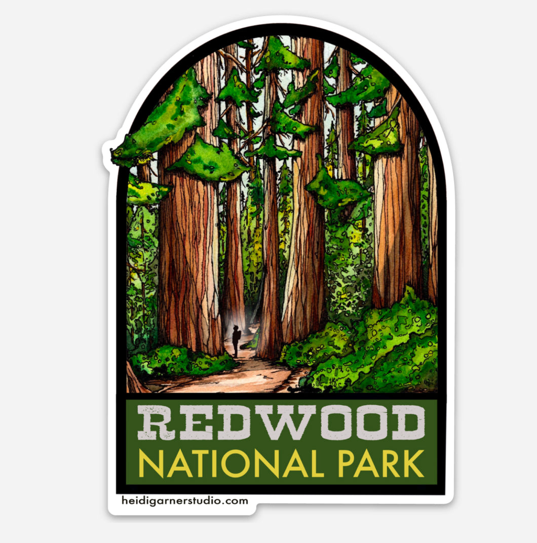 Redwood National Park 3 x 4.2 inch vinyl sticker
