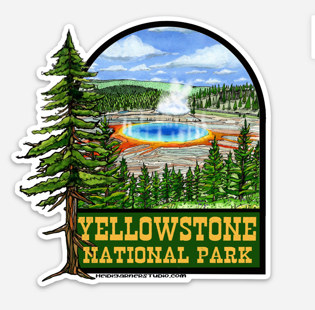 Yellowstone Grand Prismatic 3.5x 3.65 inch sticker