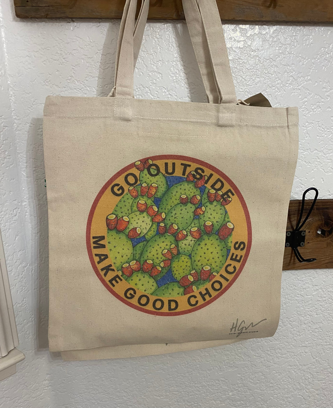 Cactus/ Good Choices Recycled Cotton Canvas Tote