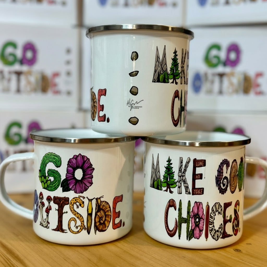 Enamel Camp Mug With Slogan 