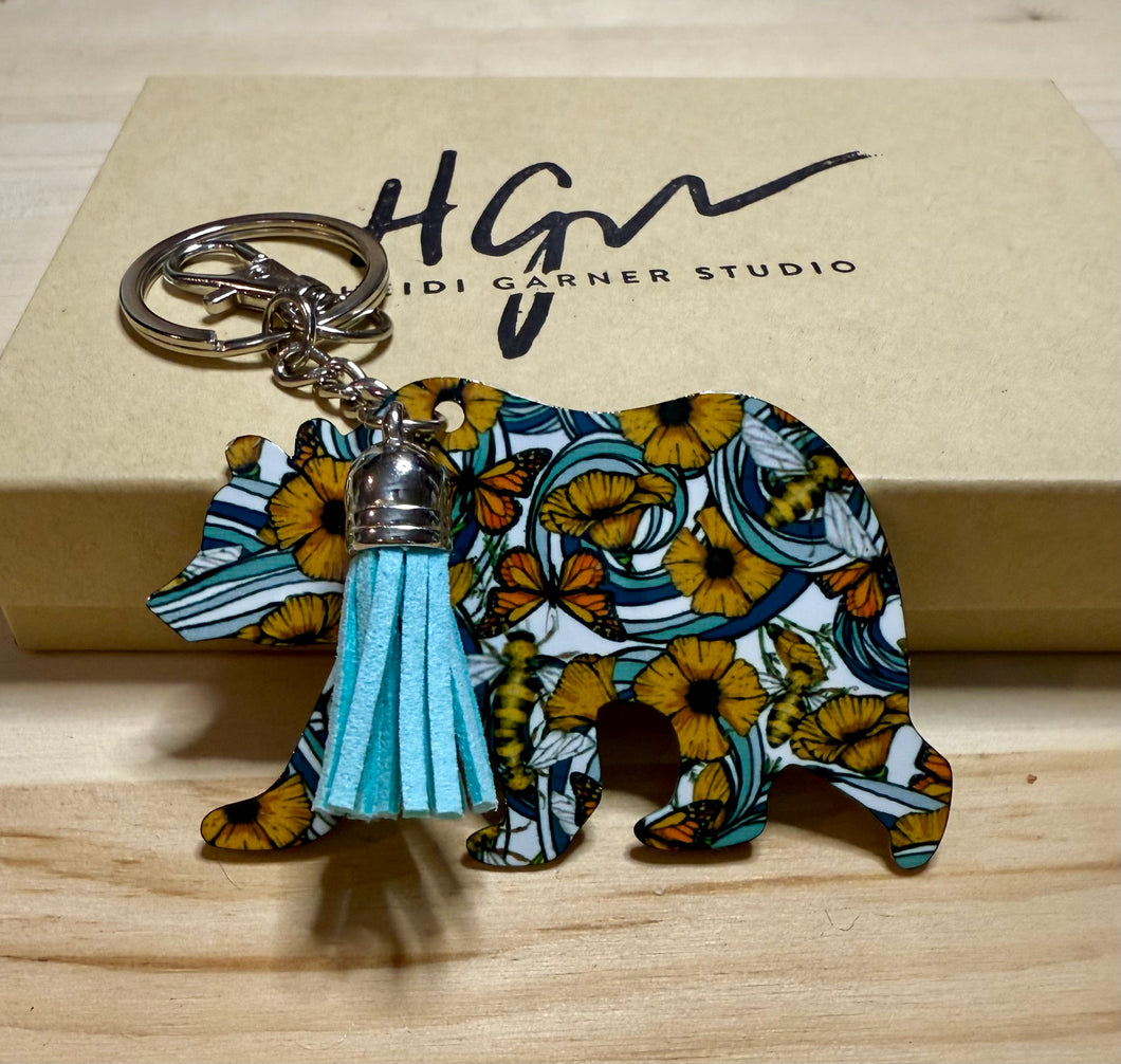 Swirly Poppy Key Chain