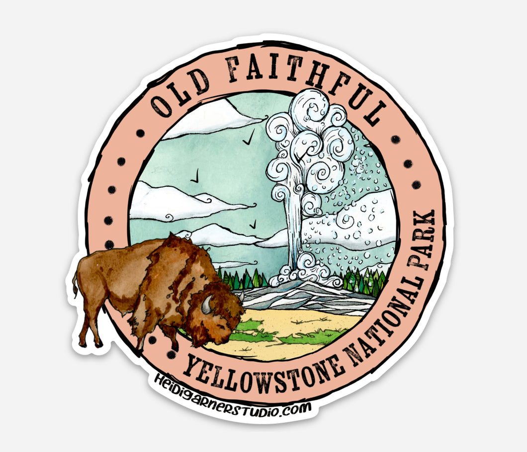 Yellowstone Old Faithful 3.5 inch sticker