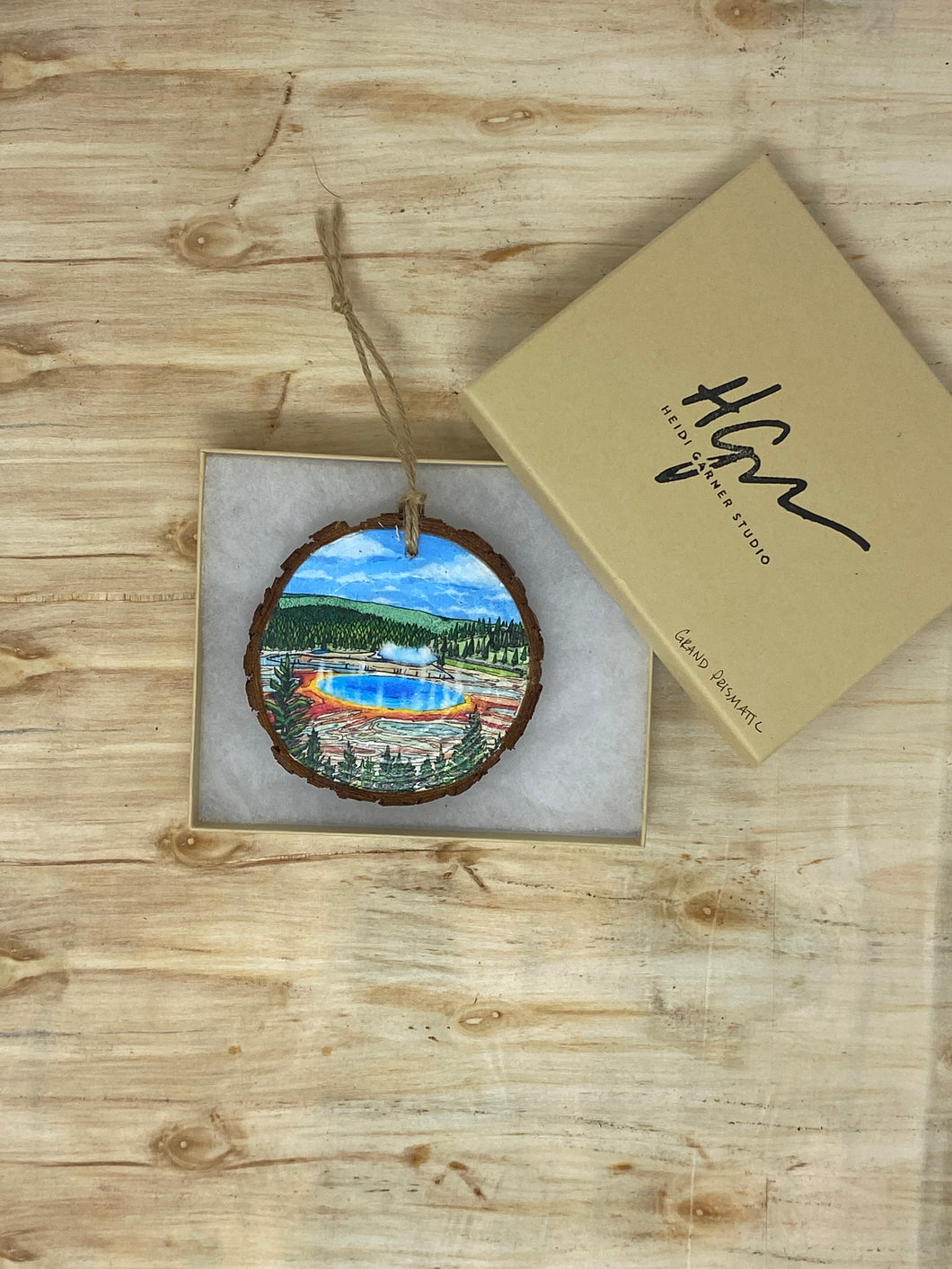 Grand Prismatic Spring Yellowstone National Park  3.5-4 inch Wood Ornament