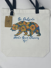 Load image into Gallery viewer, Poppy Bear Canvas tote with inner pocket
