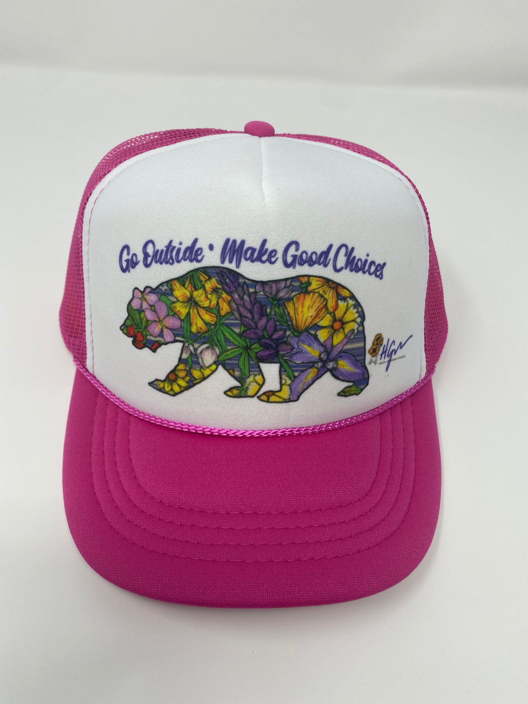 Kids California Wild Flowers Bear Foam Trucker Hat