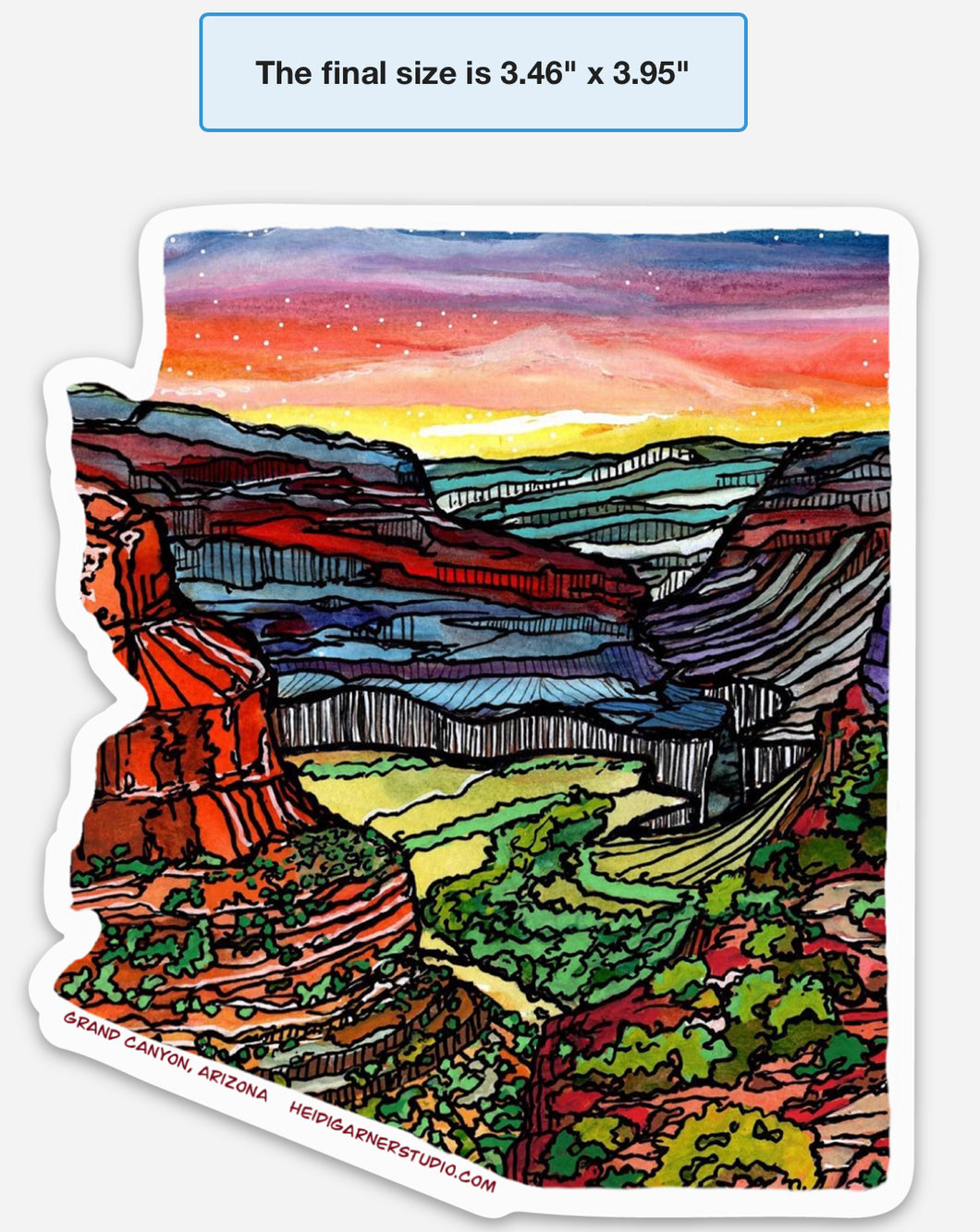 Arizona /Grand Canyon  3.4x 4 inch sticker