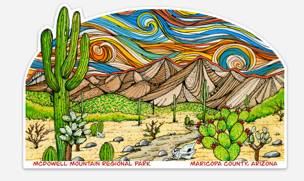 McDowell Mountain Regional park 7 inch Vinyl Sticker