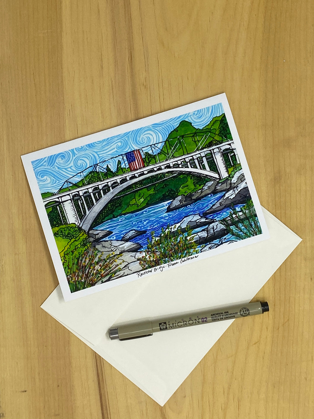 Rainbow Bridge Folsom  5x7 greeting card