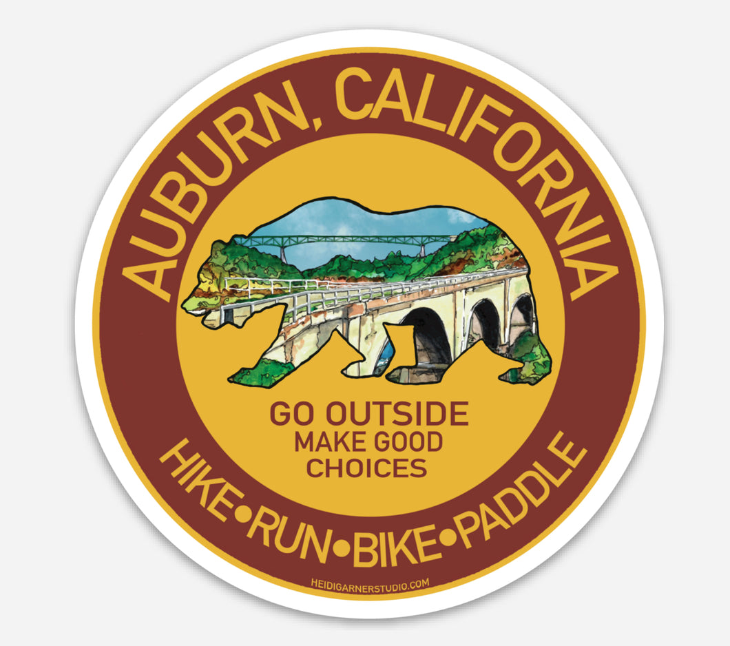 Auburn California Sticker 3.5 inch  Round