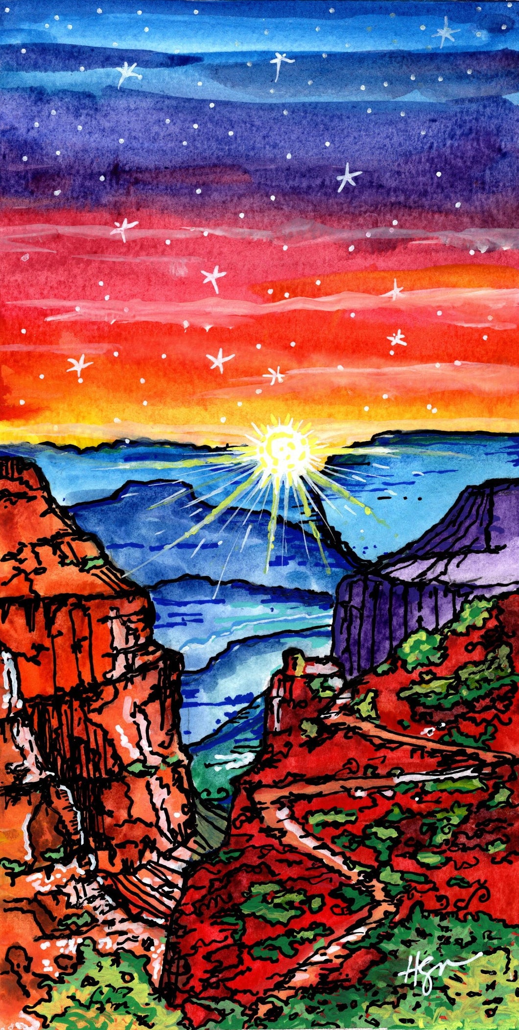 Grand Canyon - Original Artwork- Hoo-rag Neck Gaiter