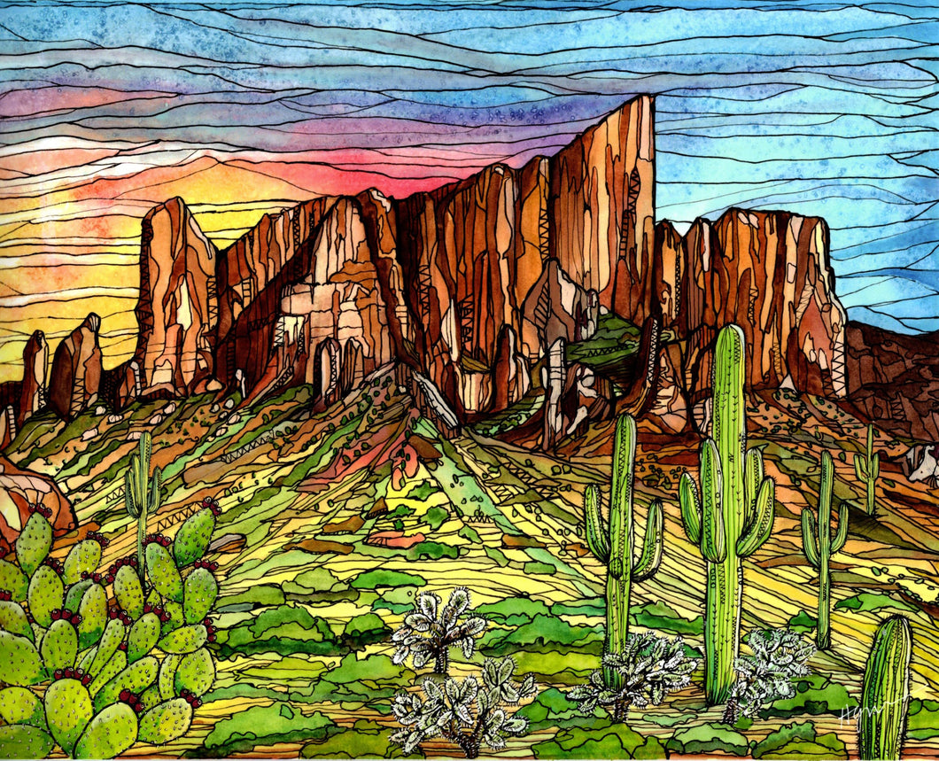 Superstition Mountains, Arizona - Fine Art- Giclee Print