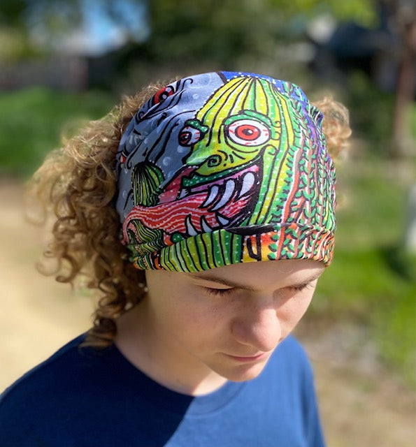 Screaming Cactus- Original Artwork- Hoo-rag Neck Gaiter – Heidi Garner  Studio