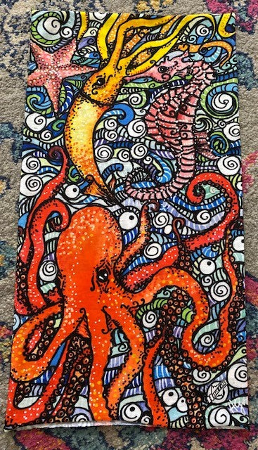 Under the Sea- Original Artwork- Hoo-rag Neck Gaiter